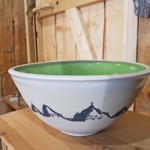 Keramikschüssel, grün, für 8-10 Portionen Inhalt Keramikschüssel mit Bergmotiv 8-10 Portionen