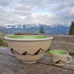 Schüssel und Tasse Motiv Berge mit Bergblick Schüssel und Tasse Motiv Berge mit Bergblick